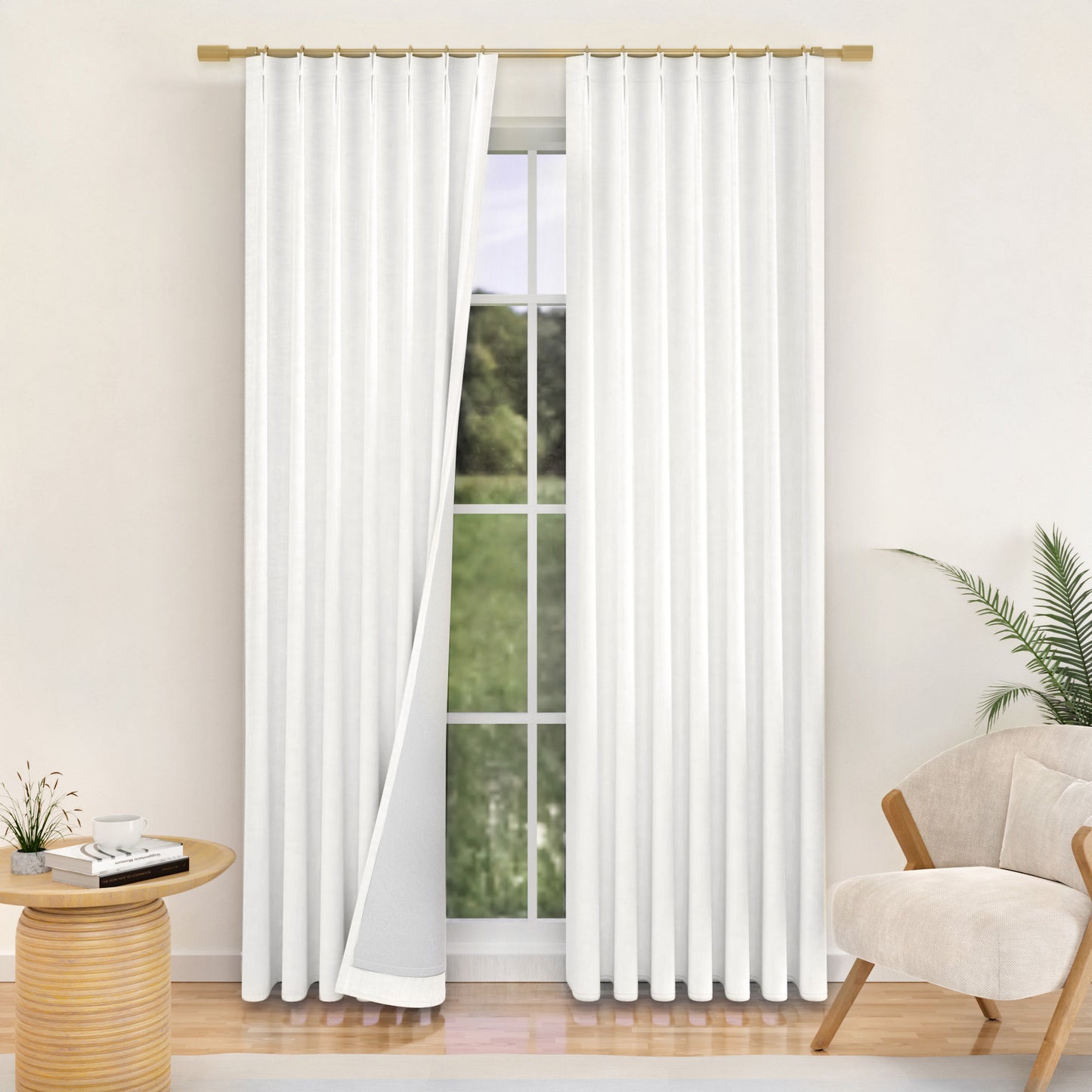 Linen Pinch Pleated Blackout Curtain