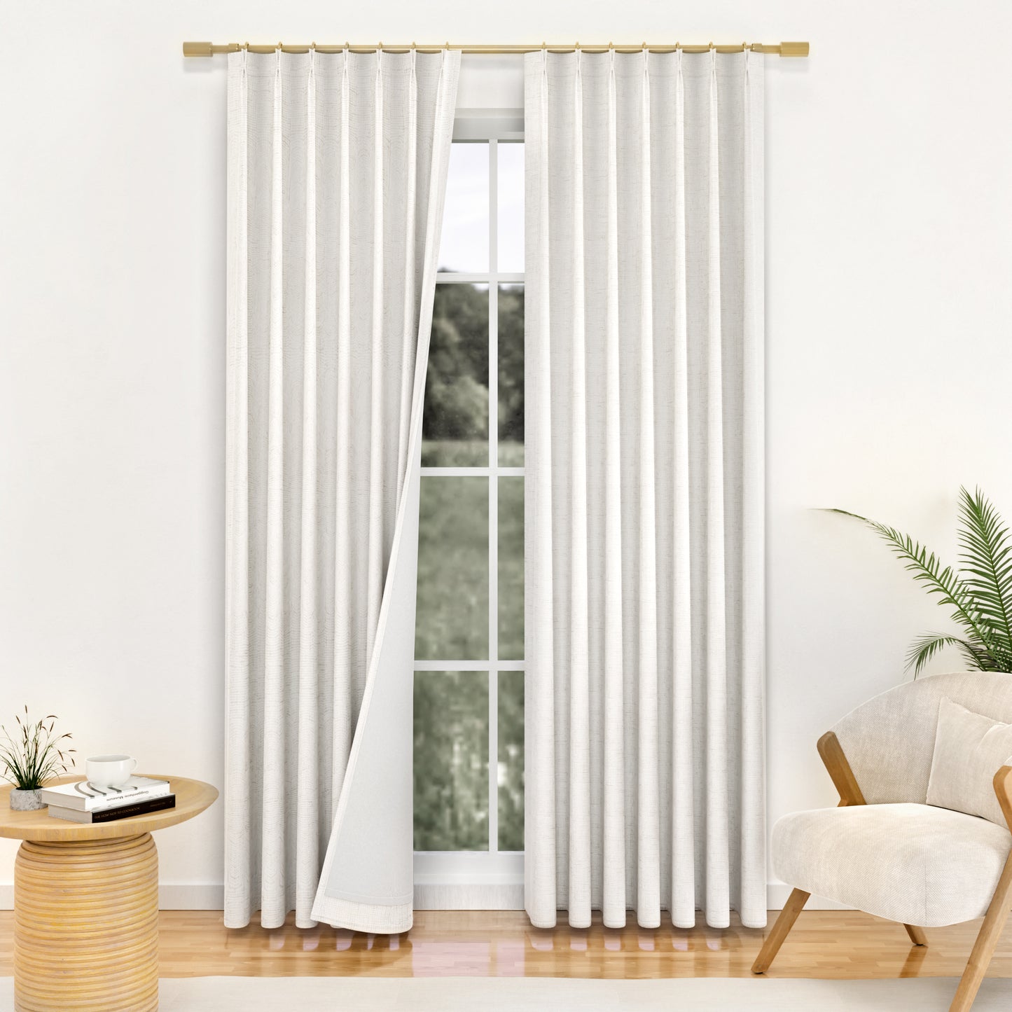 Linen Pinch Pleated Blackout Curtain