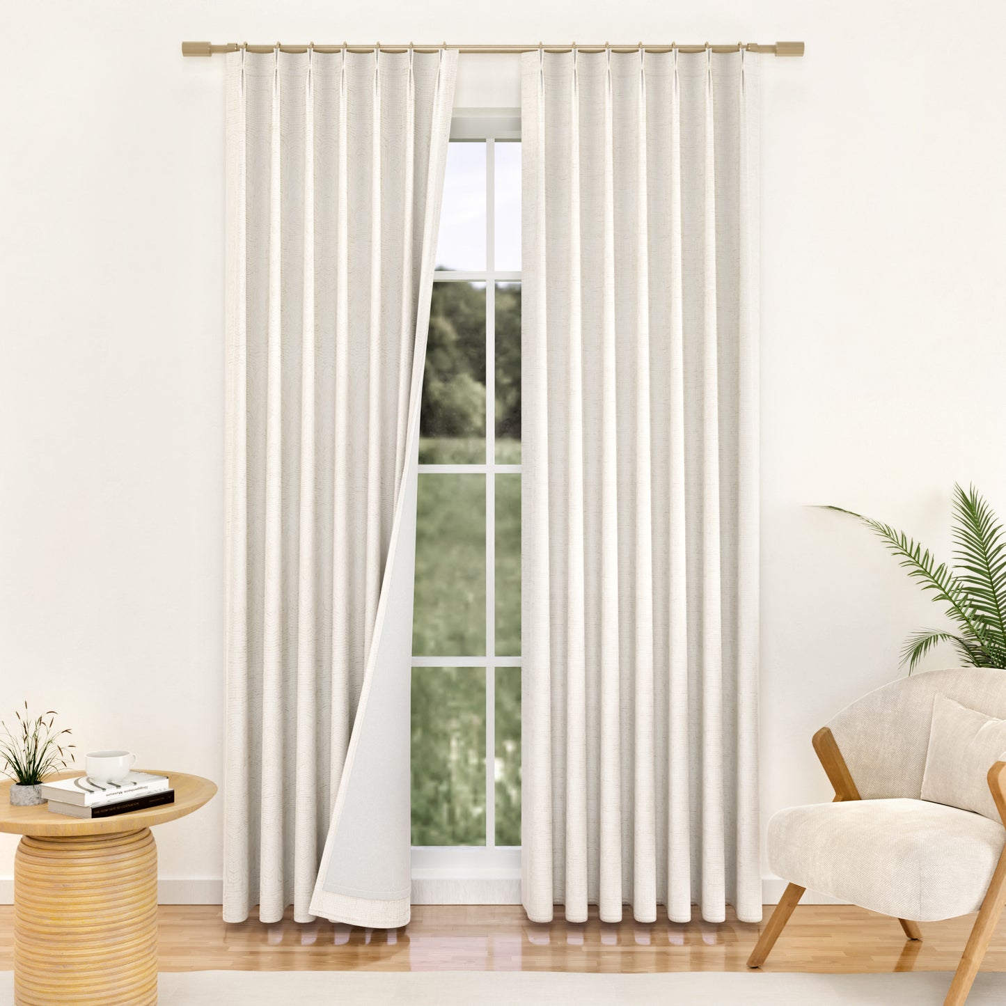 Linen Pinch Pleated Blackout Curtain